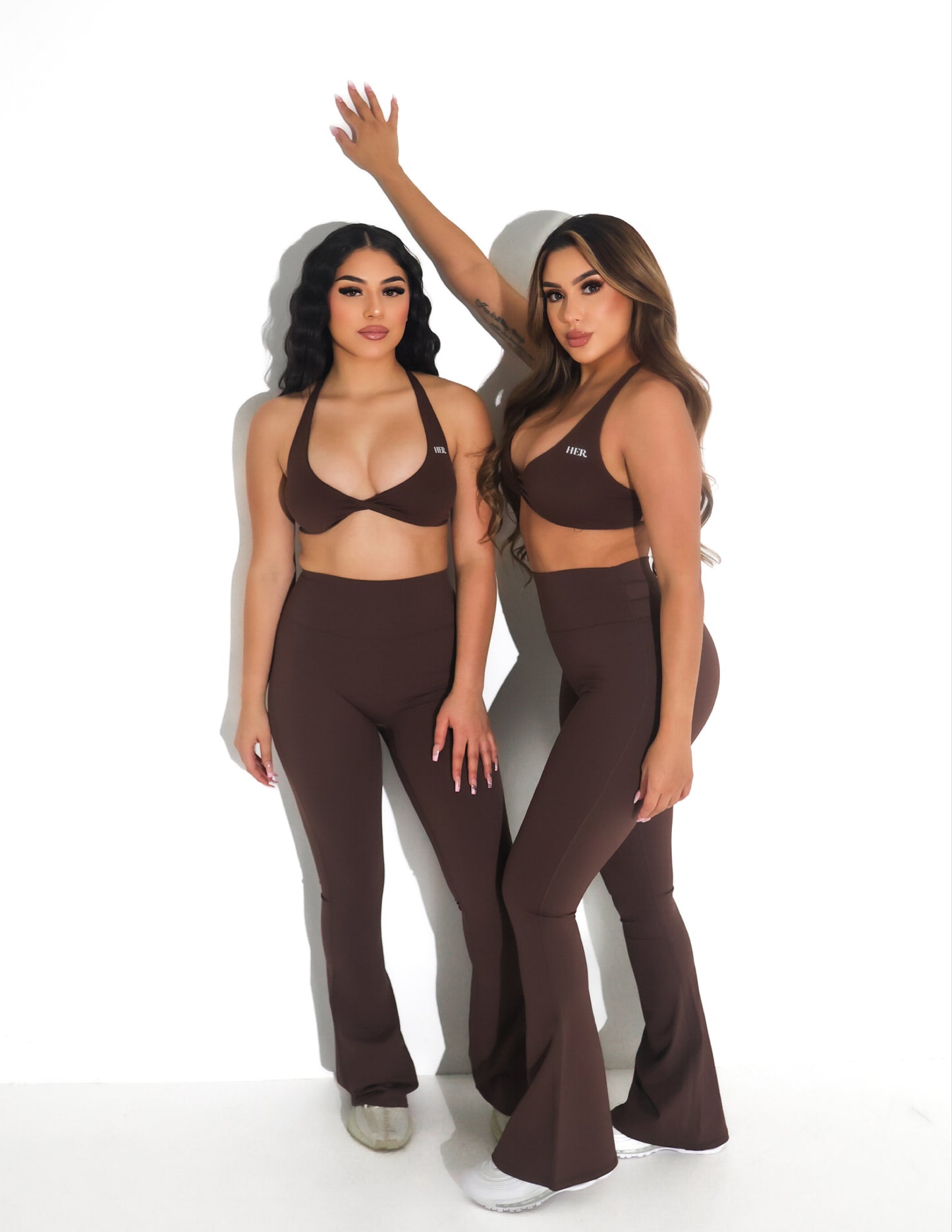 Snatched Flare Leggings - Chocolate